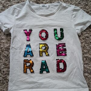 Lola And The Boys You Are Rad Colorful Sequin  T-Shirt Size 8